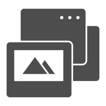 Images solid icon. Digital pictures vector illustration isolated on white Illustrazione stock