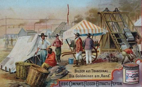 Images from Transvaal The gold mines on the edge of the official claims Stock Illustration
