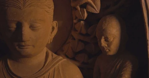 Images on the wall, bas-reliefs. Stock Footage 103946498