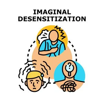 Imaginal desensitization therapy solving psychological trauma and fear Illustrazione stock