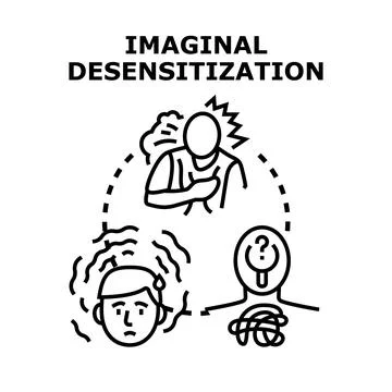 Imaginal desensitization therapy solving psychological trauma and fear Stock Illustration