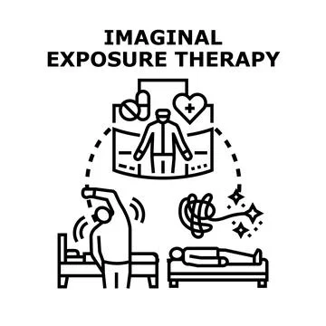 Imaginal exposure therapy process for stress treatment concept Stock Illustration