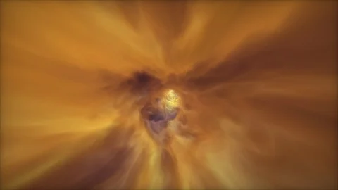 Imaginary and trippy hypnotizing flight through colored clouds tunnel Vidéo 116565351