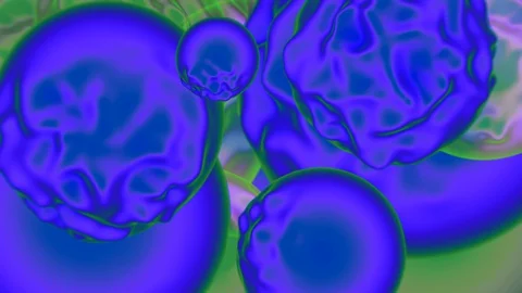 Imaginary cells seen through the microscope Stock Footage 129472955
