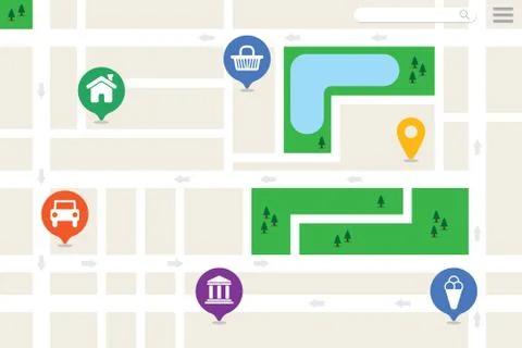 Imaginary City Map Stock Illustration