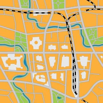 Imaginary city map - seamless vector image Stock Illustration