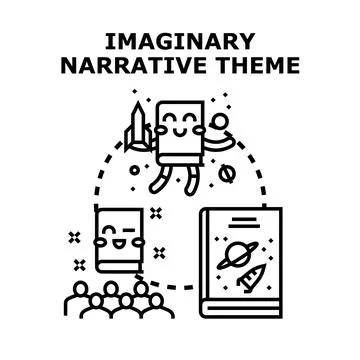 Imaginary narrative theme engaging reading experience Stock Illustration