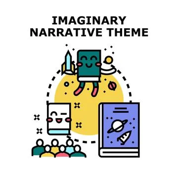 Imaginary narrative theme engaging reading experience Stock Illustration