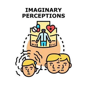 Imaginary perceptions causing confusion and anxiety Stock Illustration