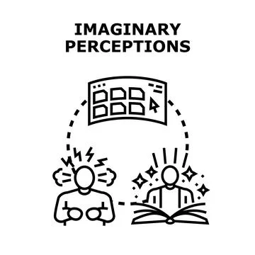 Imaginary perceptions vector concept creating ideas Stock Illustration