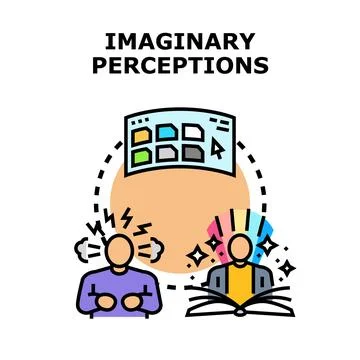 Imaginary perceptions vector concept creating ideas Stock Illustration