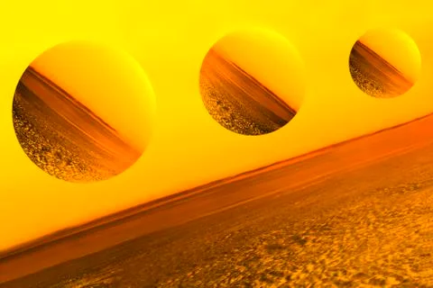 Imaginary planets, depiction of a molten space Illustrazione stock