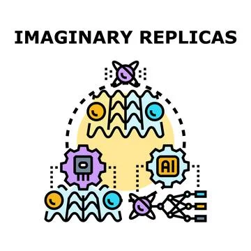 Imaginary replica digital data ai generation Stock Illustration