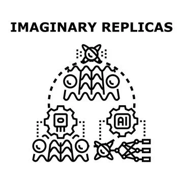 Imaginary replica digital data ai generation Stockillustratie