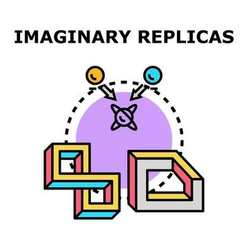 Imaginary replicas creating complex geometric shapes Stock Illustration