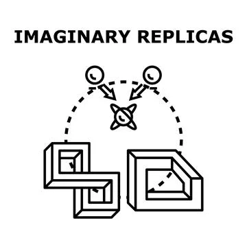 Imaginary replicas creating complex geometric shapes Stock Illustration