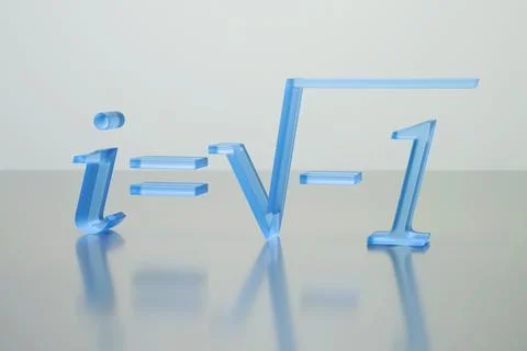 Imaginary unit in three dimensions on a light background. 3D illustration. Stock Illustration