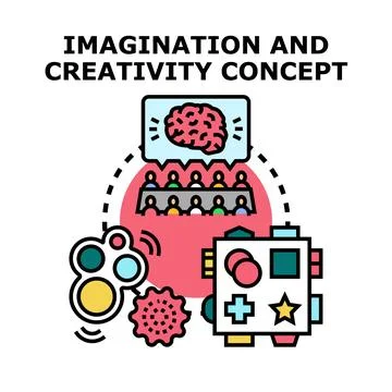 Imagination and creative brainstorming generating innovative ideas Stock Illustration