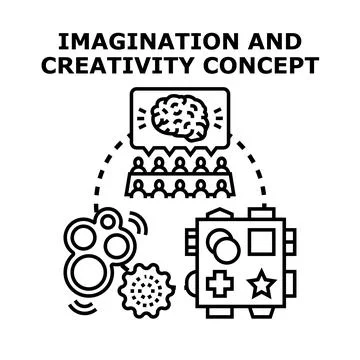 Imagination and creative brainstorming generating innovative ideas Stock Illustration