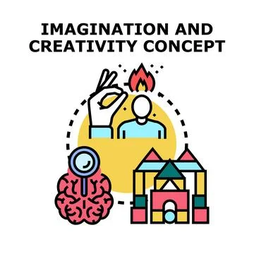 Imagination and creativity generating new ideas concept イラスト素材
