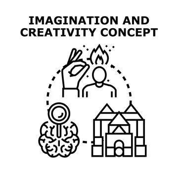 Imagination and creativity generating new ideas concept Stock Illustration