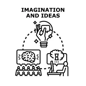 Imagination and ideas generating creative solutions concept Stock Illustration