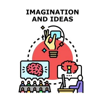 Imagination and ideas generating creative solutions concept 스톡 일러스트