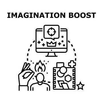 Imagination boost concept for creative thinking workflow イラスト素材