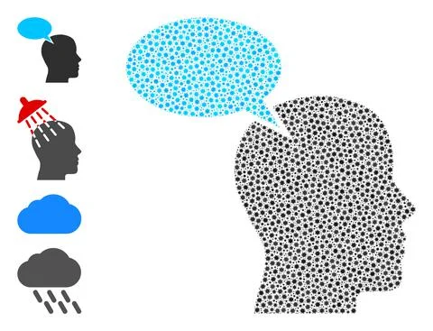Imagination Cloud Composition of Infection Icons Stock Illustration