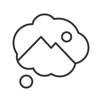 Imagination cloud concept, icon in line design. imagination cloud, creativity Stock Illustration