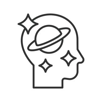 Imagination concept, icon in line design. imagination, creativity, mind, fantasy Stock Illustration