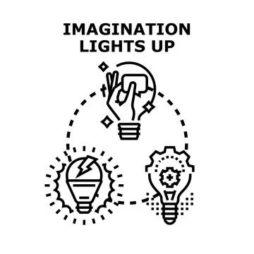Imagination creating new ideas and inspiring innovation Stock Illustration