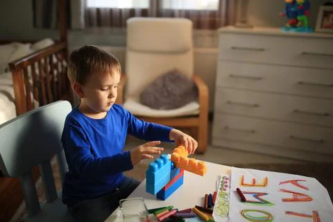 Imagination development technique. Selective focus on creative constructions Stock Photos