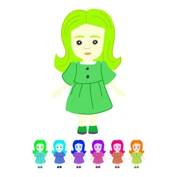 Imagination doll toy vector cartoon graphic Stock Illustration