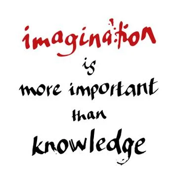 Imagination hand written quote Stock Illustration