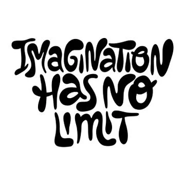 Imagination has no limit- hand drawn lettering. Illustrazione stock