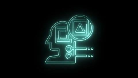 Imagination Icon Isolated on Black Background, Creative Neon Line Motion Gr.. Stock Footage 325667278