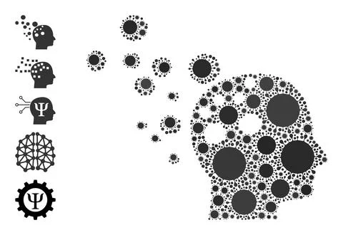 Imagination Icon - Virus Composition And More Icons Illustrazione stock