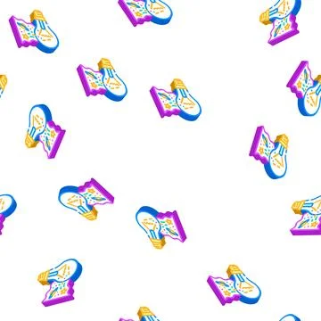 Imagination light bulb isometric icon seamless pattern Stock Illustration