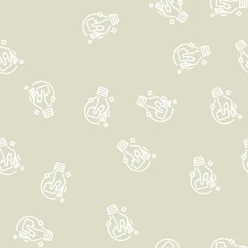 Imagination light bulb line seamless pattern Stock Illustration