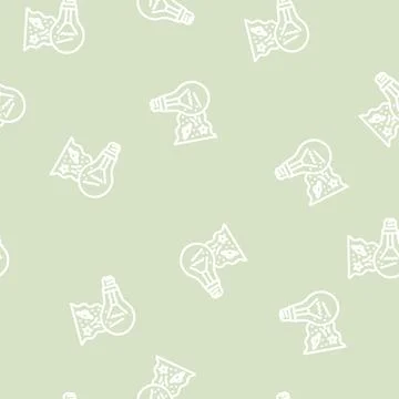 Imagination light bulb line vector seamless pattern 스톡 일러스트