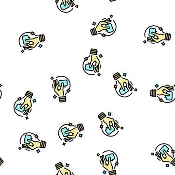 Imagination light bulb vector seamless pattern Illustrazione stock