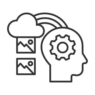 Imagination process concept, icon in line design. imagination process Stock Illustration