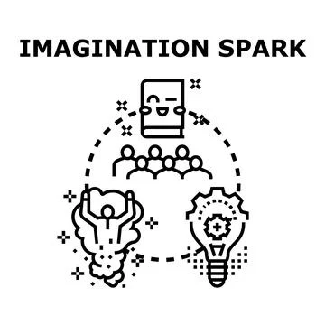 Imagination spark idea development creativity concept イラスト素材