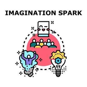 Imagination spark idea development creativity concept イラスト素材