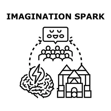 Imagination spark idea generating creativity concept Stock-Illustration