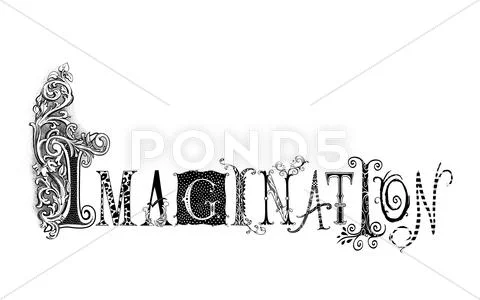 Imagination typography illustration Stock Illustration
