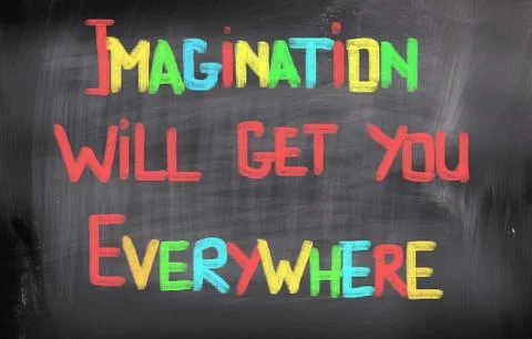 Imagination will get you everywhere concept Stock Illustration