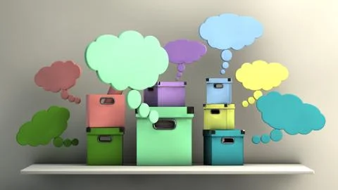 Imaginative boxes Stock Illustration