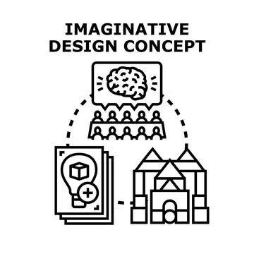 Imaginative creative design concept development process 스톡 일러스트
